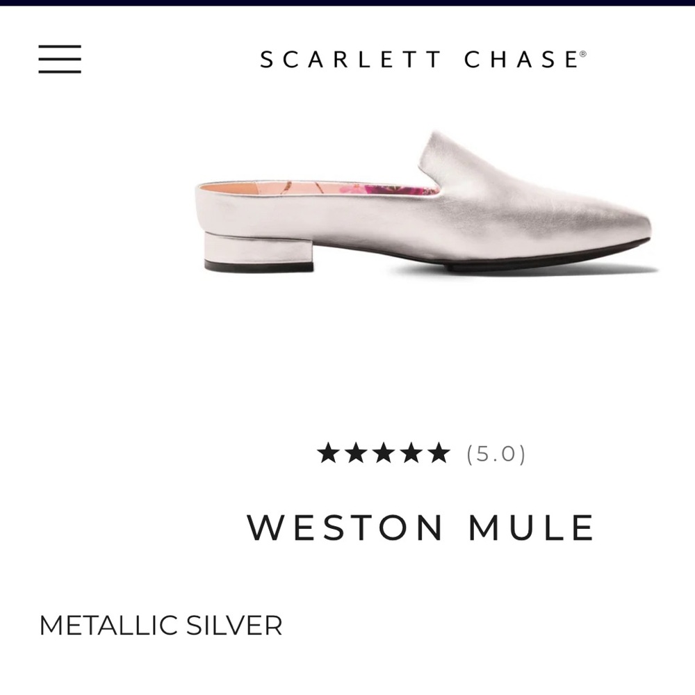 Weston Mule in Metallic Silver